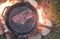 Petromax SKILLET IN GHISA BASE RIGATA - DIAM. 35 CM -Grill Sconto GP35T 03